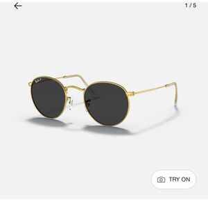 Ray-Ban Gold Frame Sunglasses with Black Lenses